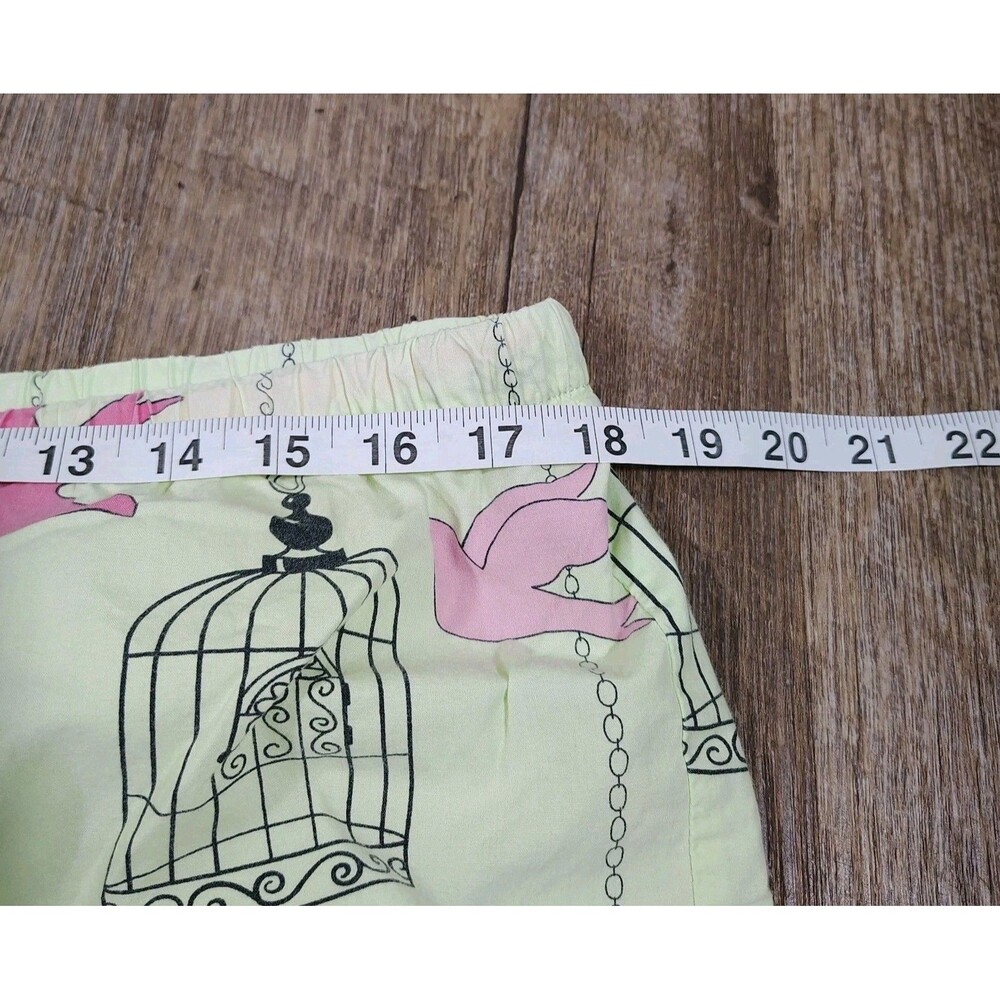 Nick & Nora Women's XL Green Pink Pajamas Birdcage Birds - Picture 8 of 9